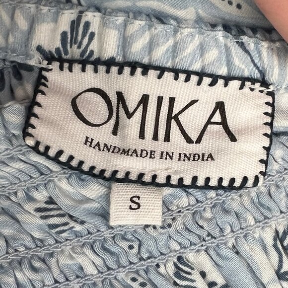 Anthropologie Omika Handmade Midi Blair Dress Puff Poof Sleeve Euro Girl Greece - Picture 9 of 15